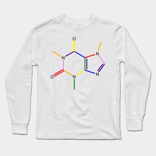 Caffeine Rainbow Molecule Chemistry Long Sleeve T-Shirt